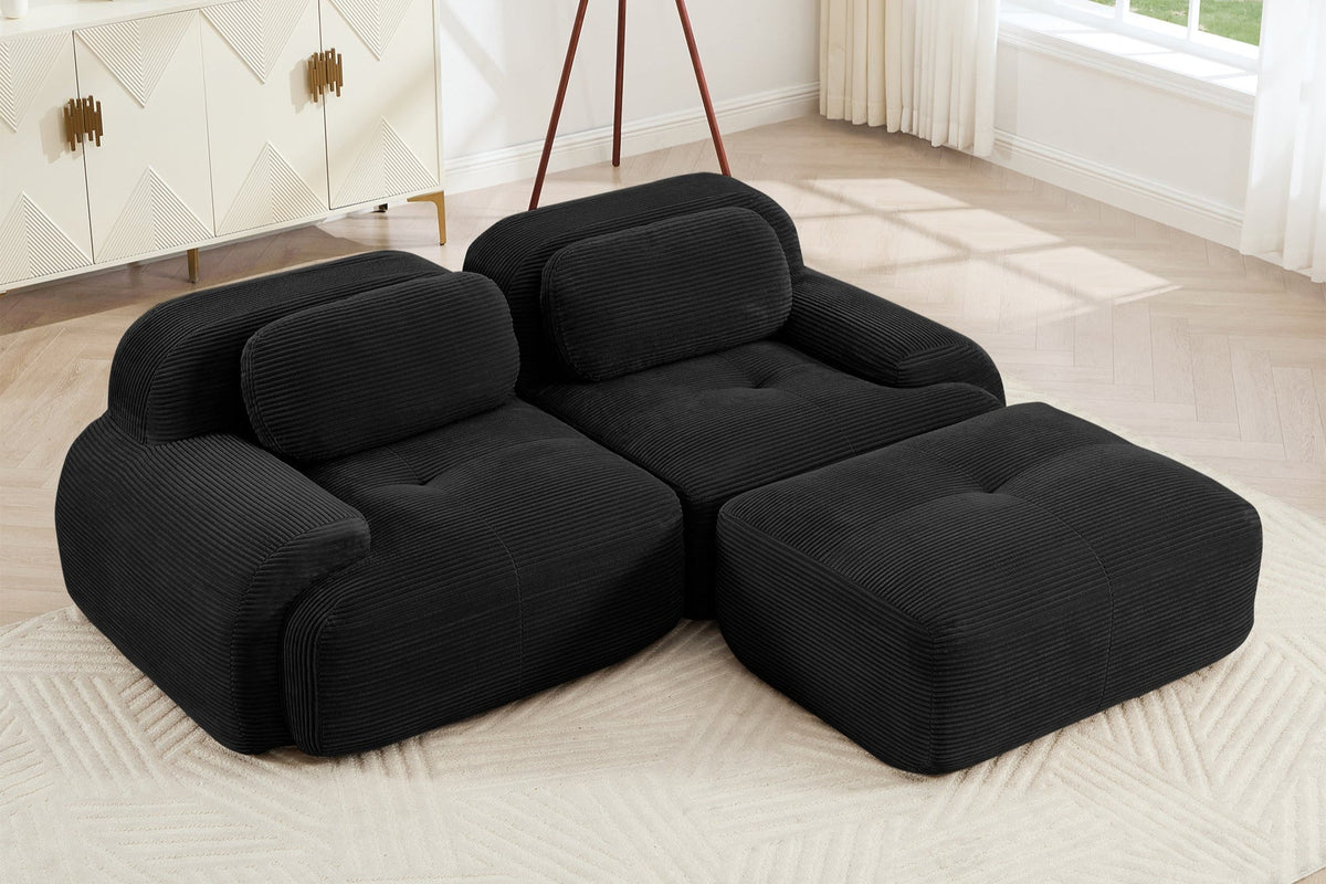 MIA 82&#39;&#39; Loveseat with 1 Ottoman