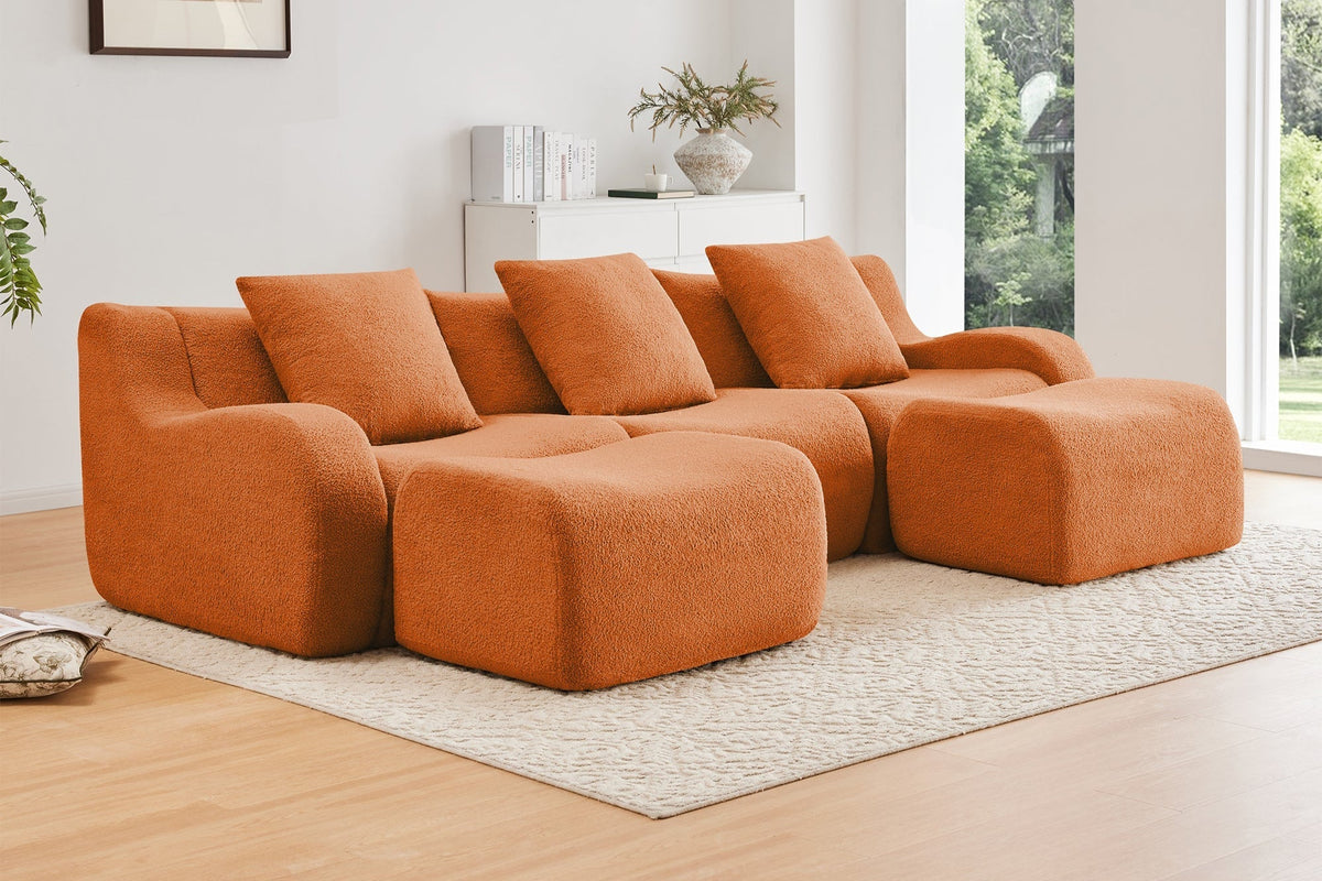 ROMA 115.3&quot; 3-Seater Sofa with 2 Ottomans