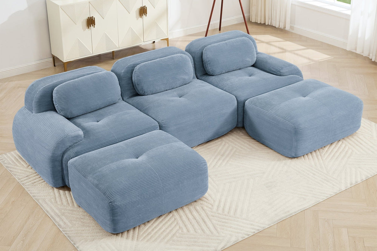 HAMLET 117'' 3-Seater Sofa with 2 Ottomans