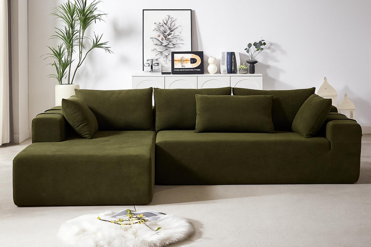 NOUVA 108" Chenille Left Chaise Sectional