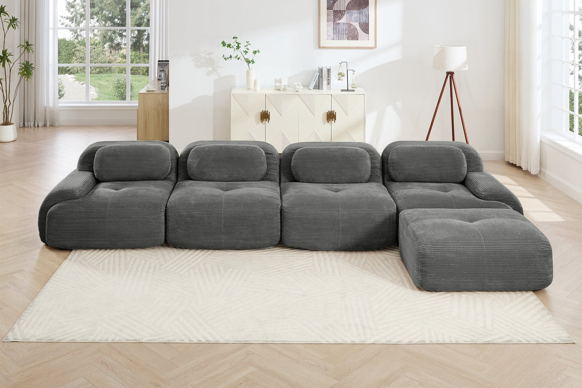 MIA 152&#39;&#39; 4-Seater Sofa with 1 Ottoman