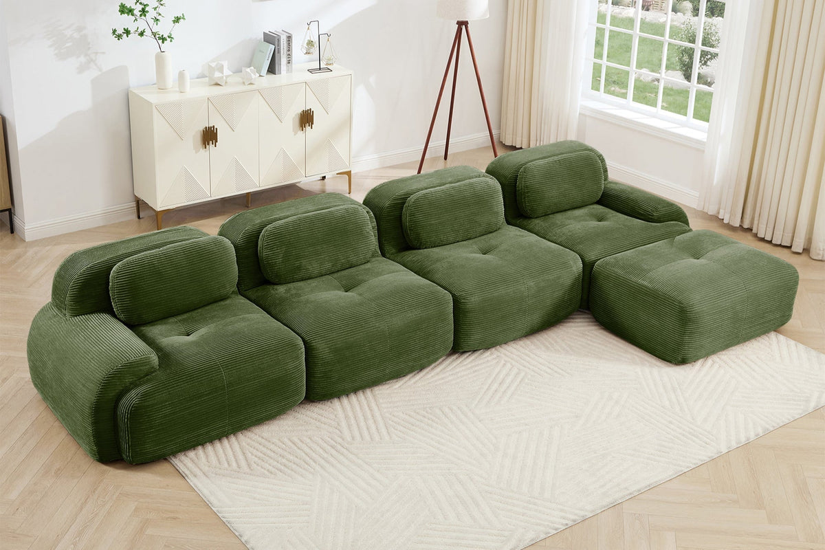 MIA 152&#39;&#39; 4-Seater Sofa with 1 Ottoman