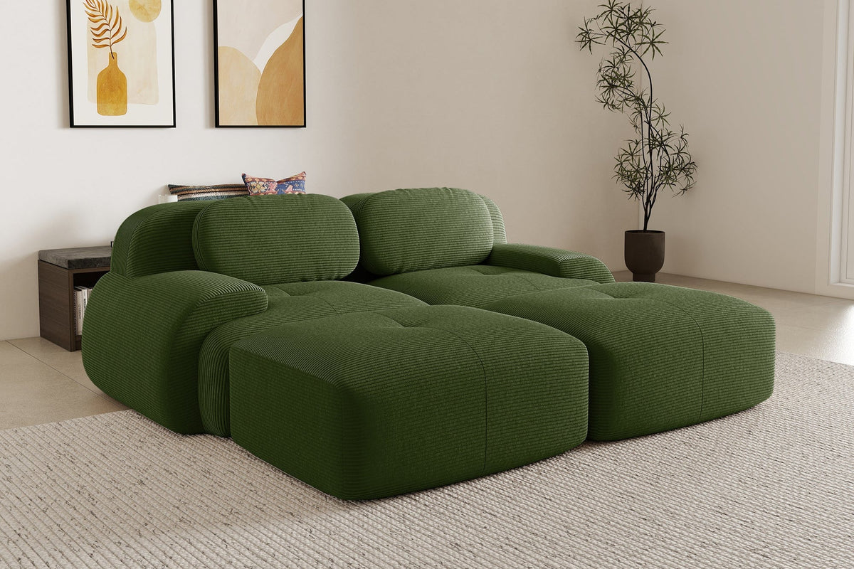 MIA 82&#39;&#39; Loveseat with 2 Ottomans