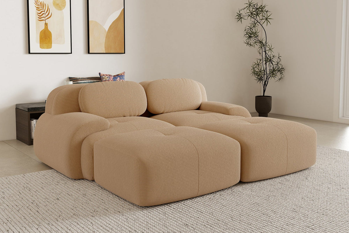 MIA 82&#39;&#39; Loveseat with 2 Ottomans