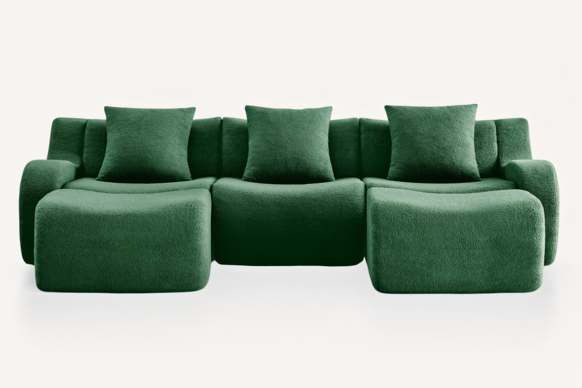 ROMA 115.3&quot; 3-Seater Sofa with 2 Ottomans