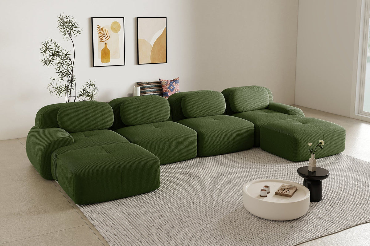 HAMLET 152'' 4-Seater Sofa with 2 Ottomans
