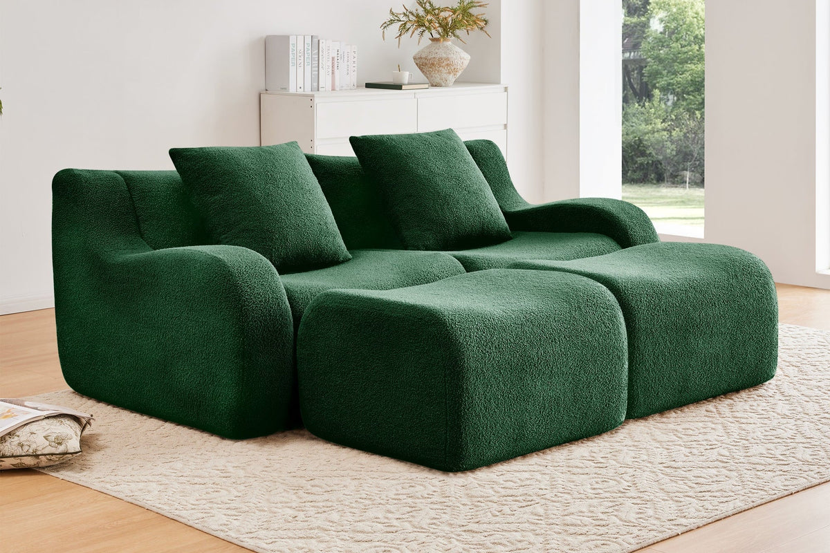 ROMA 82.7&quot; Loveseat with 2 Ottomans