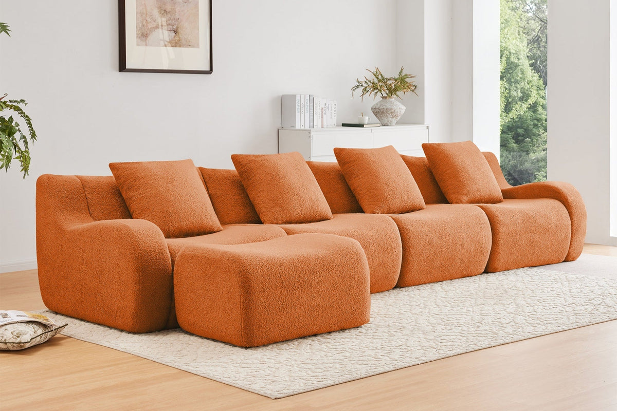 ROMA 148&quot; 4-Seater Sofa with 1 Ottoman