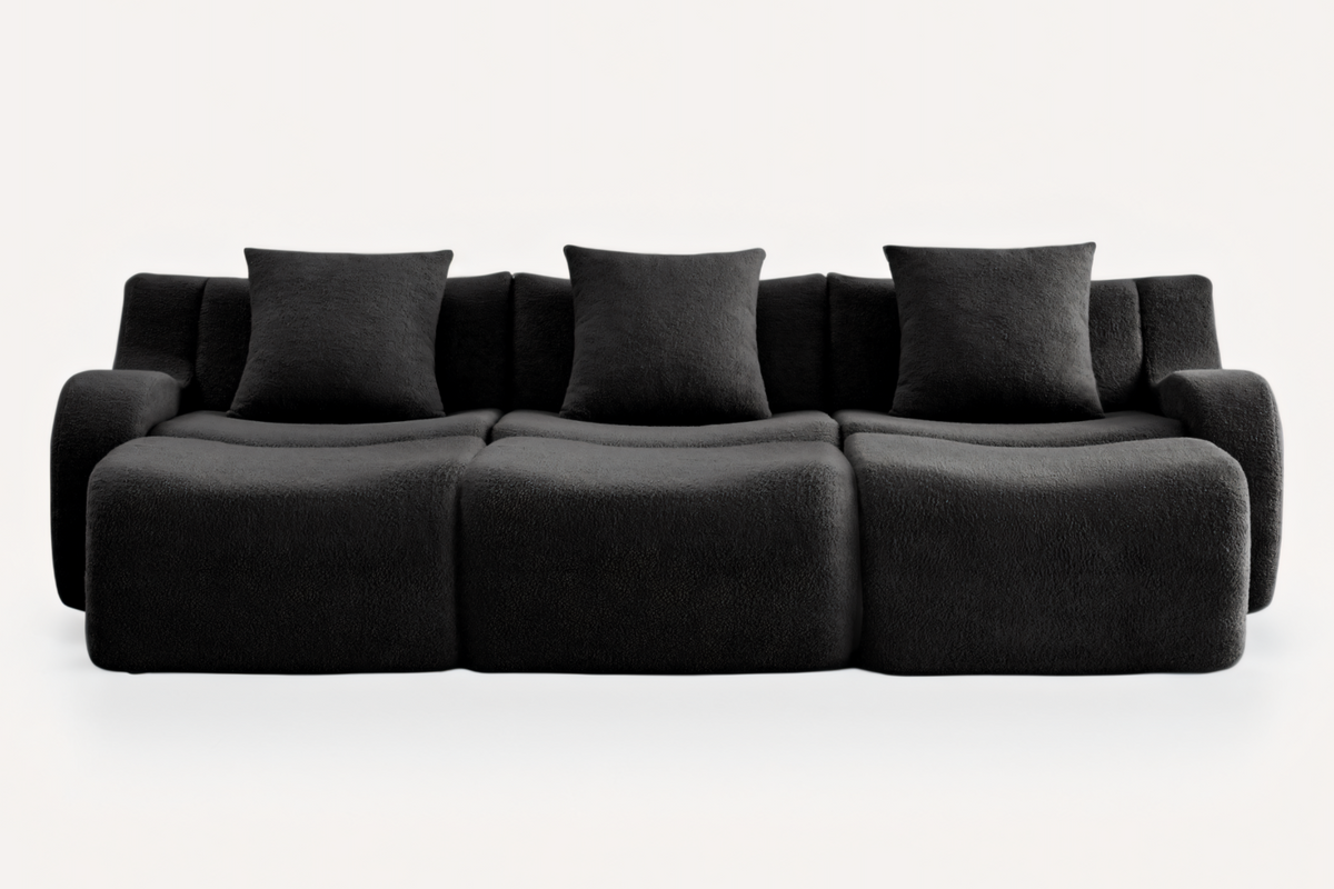 ROMA 115.3&quot; 3-Seater Sofa with 3 Ottomans