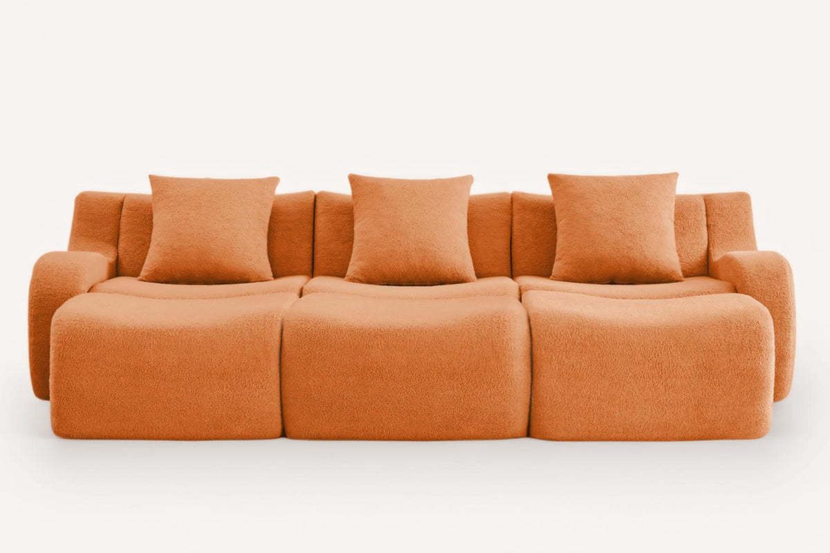 ROMA 115.3" 3-Seater Sofa with 3 Ottomans