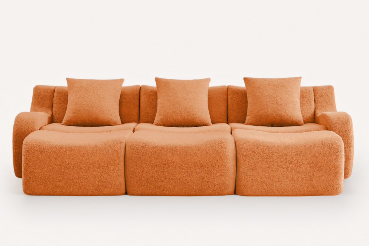 ROMA 115.3&quot; 3-Seater Sofa with 3 Ottomans