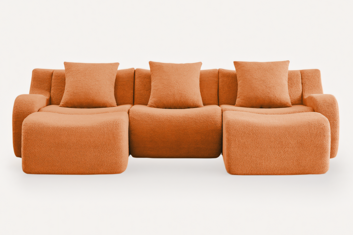 ROMA 115.3&quot; 3-Seater Sofa with 2 Ottomans
