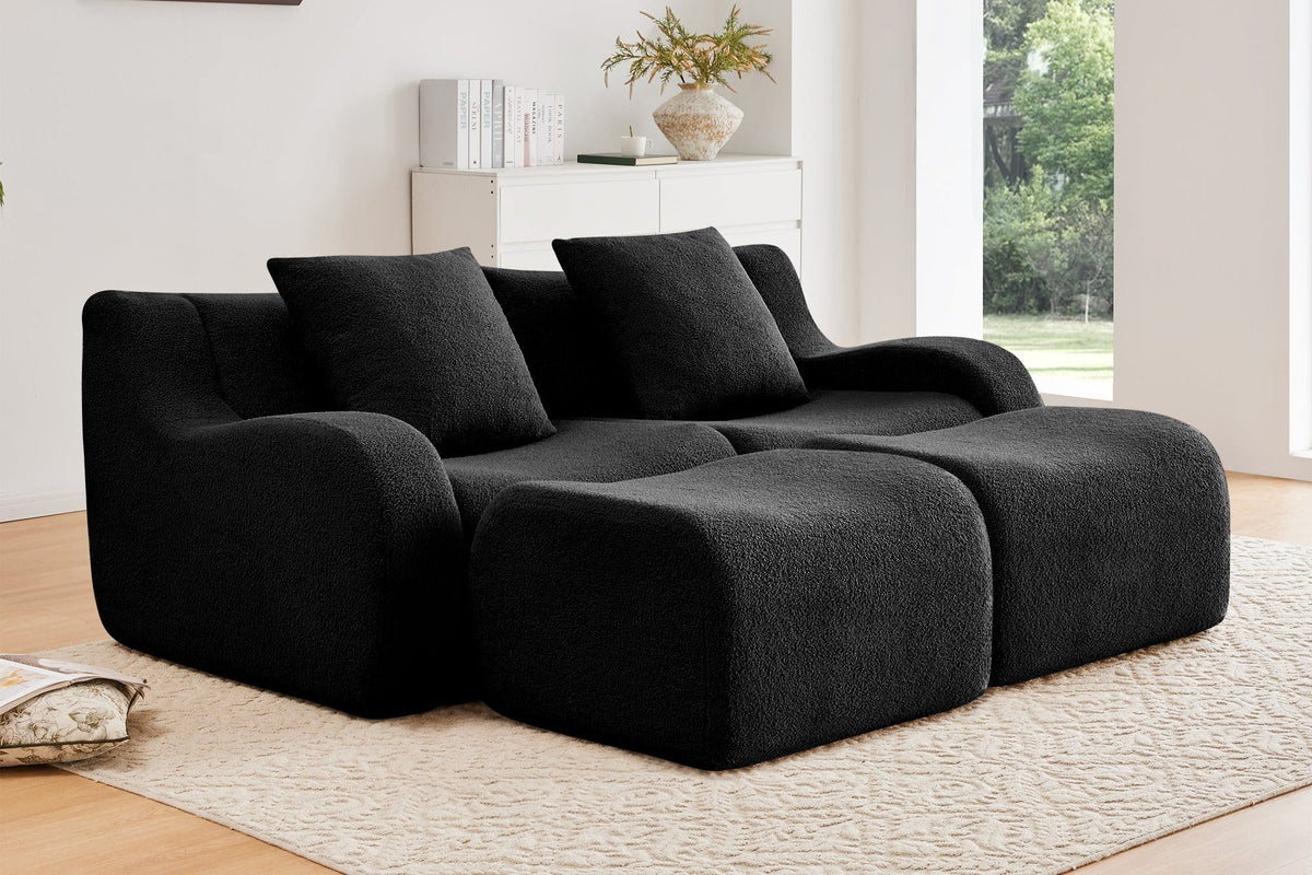 ROMA 82.7&quot; Loveseat with 2 Ottomans