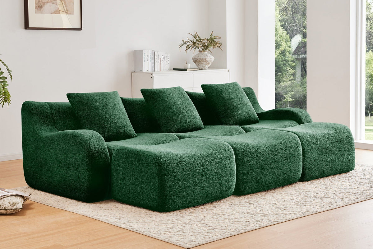 ROMA 115.3&quot; 3-Seater Sofa with 3 Ottomans