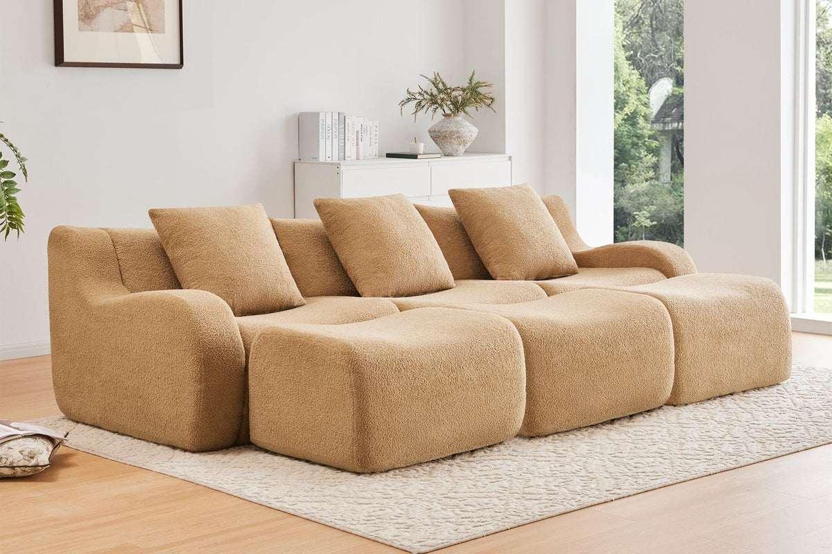 ROMA 115.3&quot; 3-Seater Sofa with 3 Ottomans
