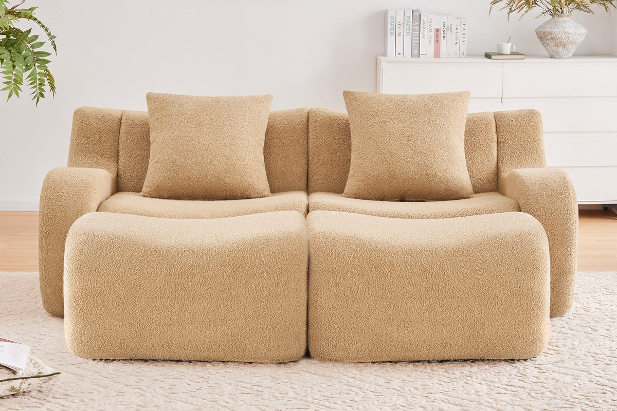 ROMA 82.7" Loveseat with 2 Ottomans