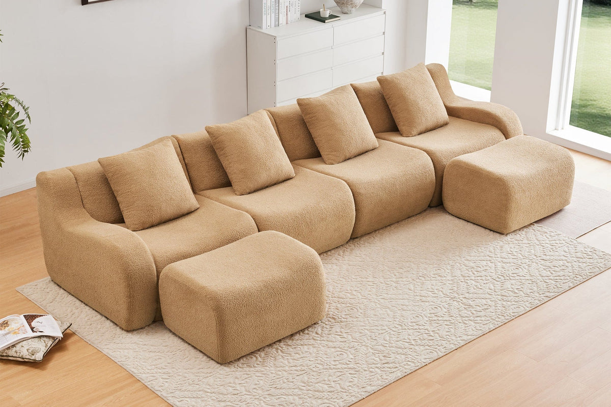 ROMA 148&quot; 4-Seater Sofa with 2 Ottomans