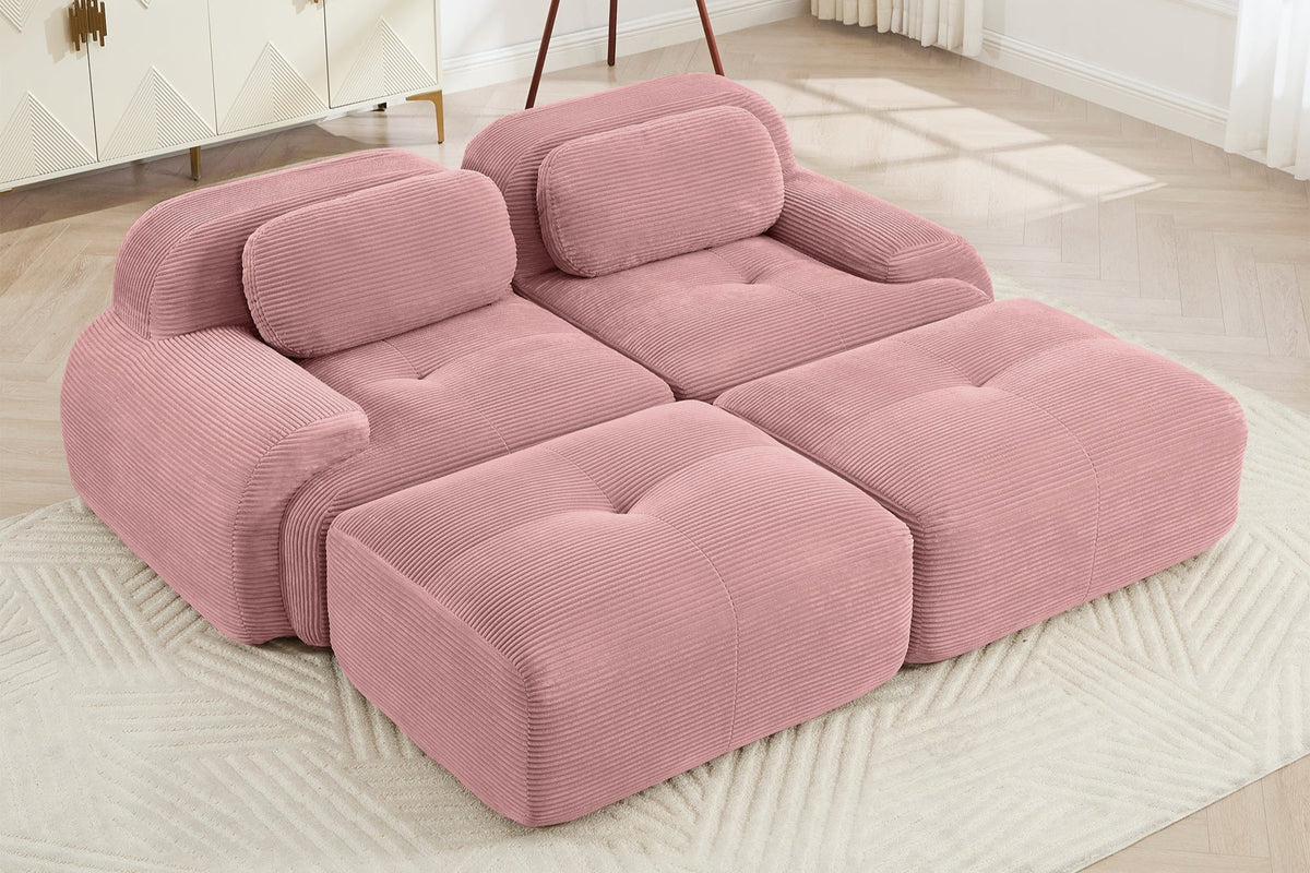 HAMLET 82'' Loveseat with 2 Ottomans