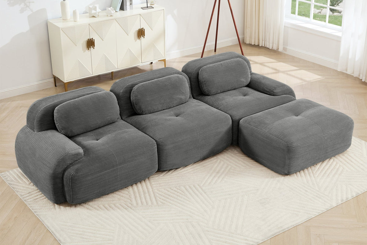 MIA 117&#39;&#39; 3-Seater Sofa with 1 Ottoman
