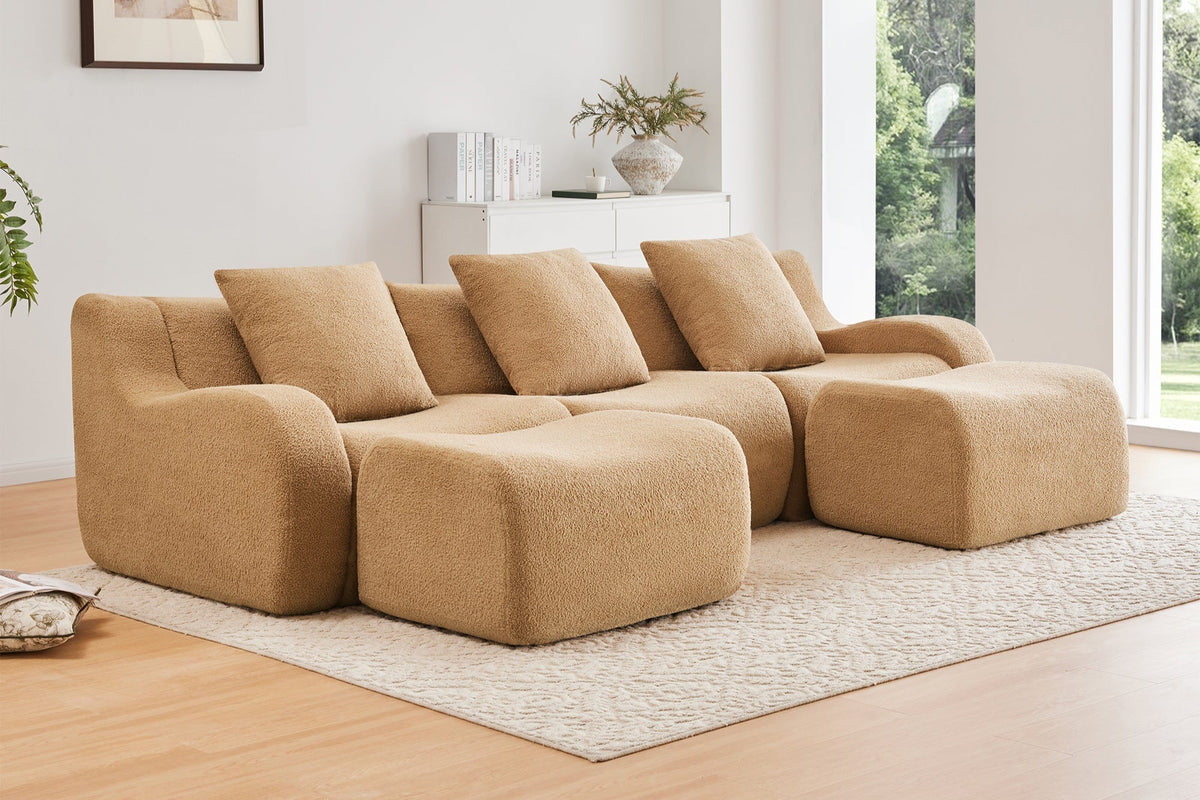 ROMA 115.3&quot; 3-Seater Sofa with 2 Ottomans