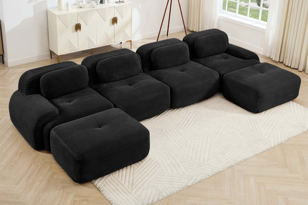 HAMLET 152'' 4-Seater Sofa with 2 Ottomans