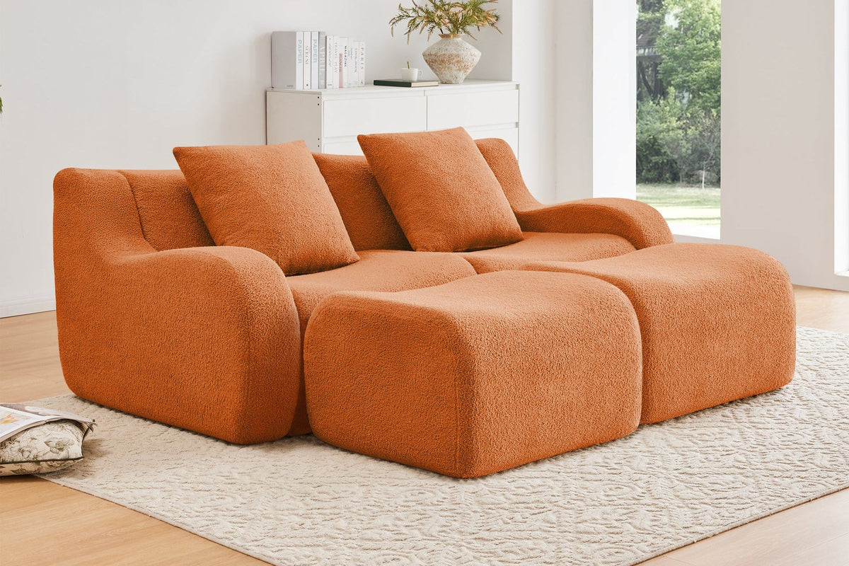 ROMA 82.7&quot; Loveseat with 2 Ottomans