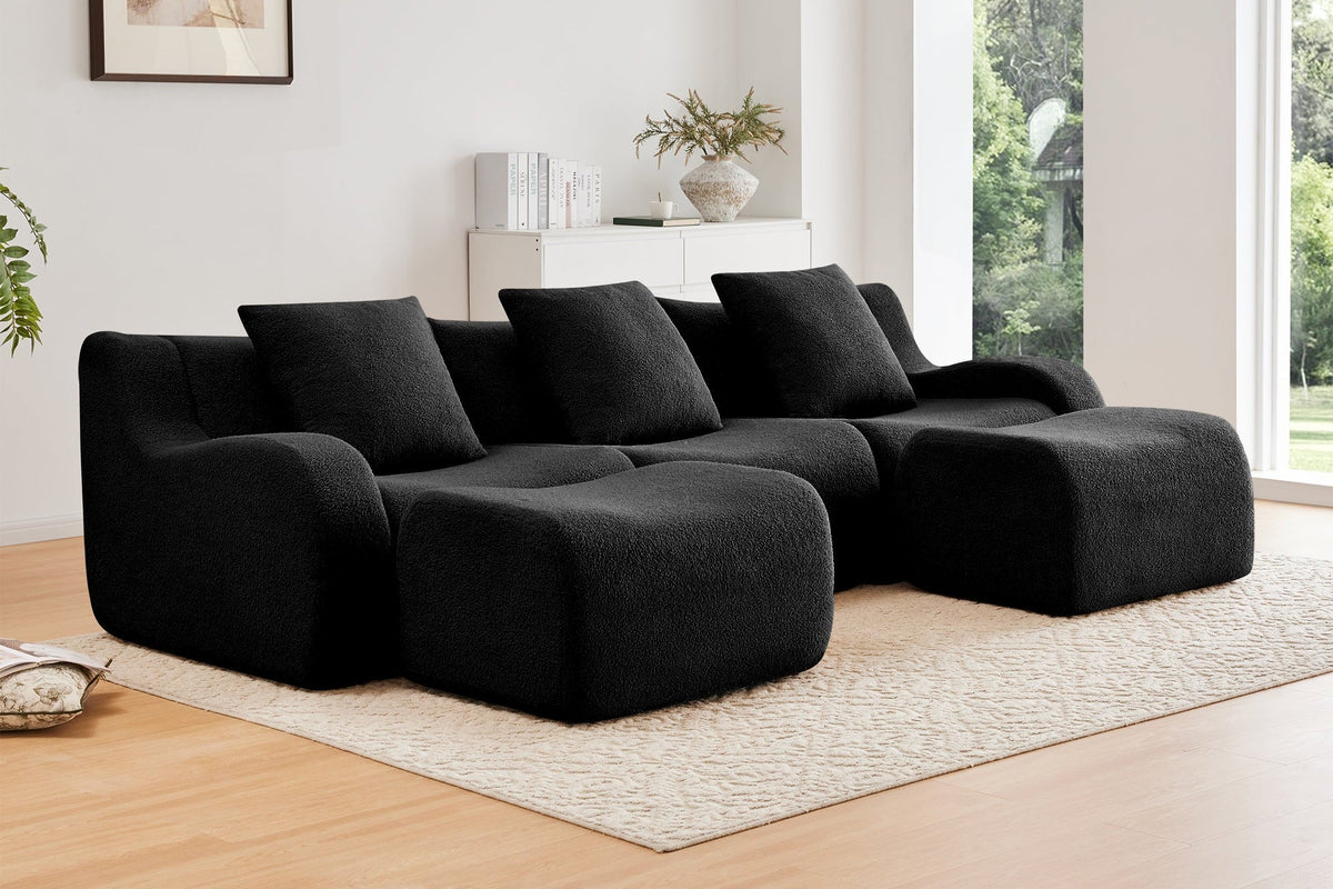 ROMA 115.3&quot; 3-Seater Sofa with 2 Ottomans