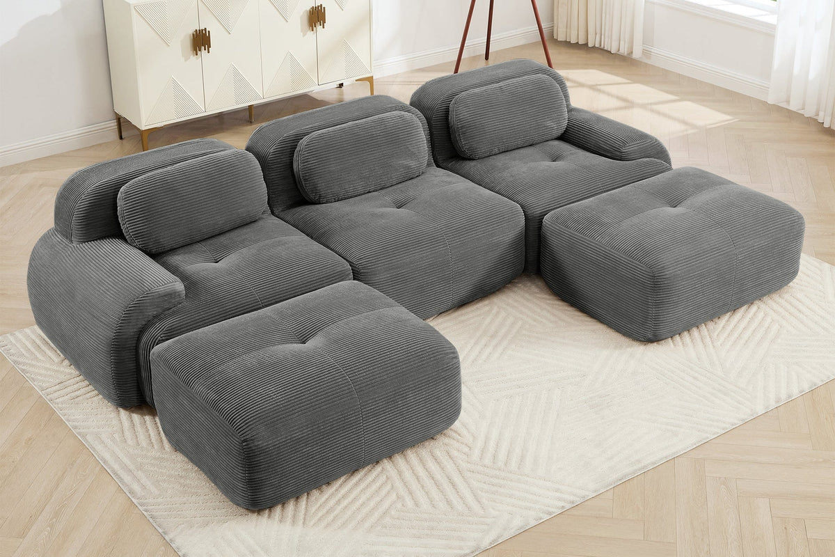 HAMLET 117'' 3-Seater Sofa with 2 Ottomans