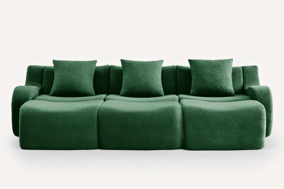 ROMA 115.3" 3-Seater Sofa with 3 Ottomans