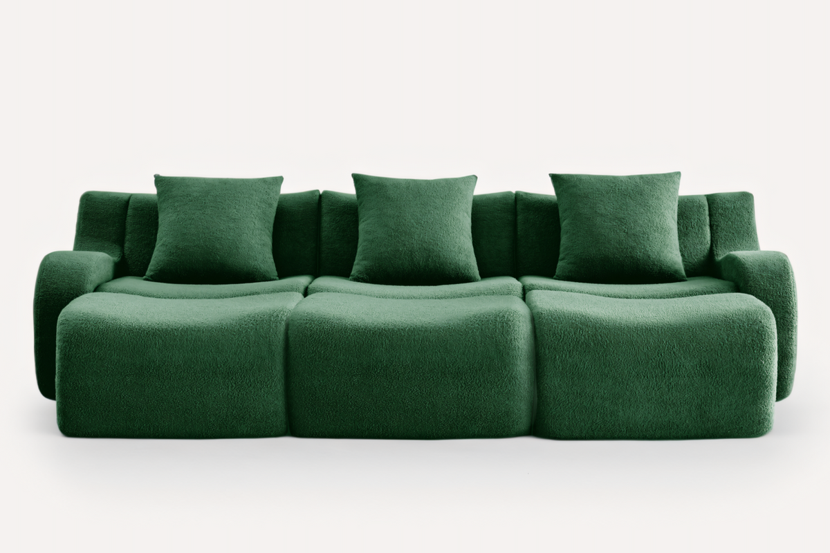 ROMA 115.3&quot; 3-Seater Sofa with 3 Ottomans