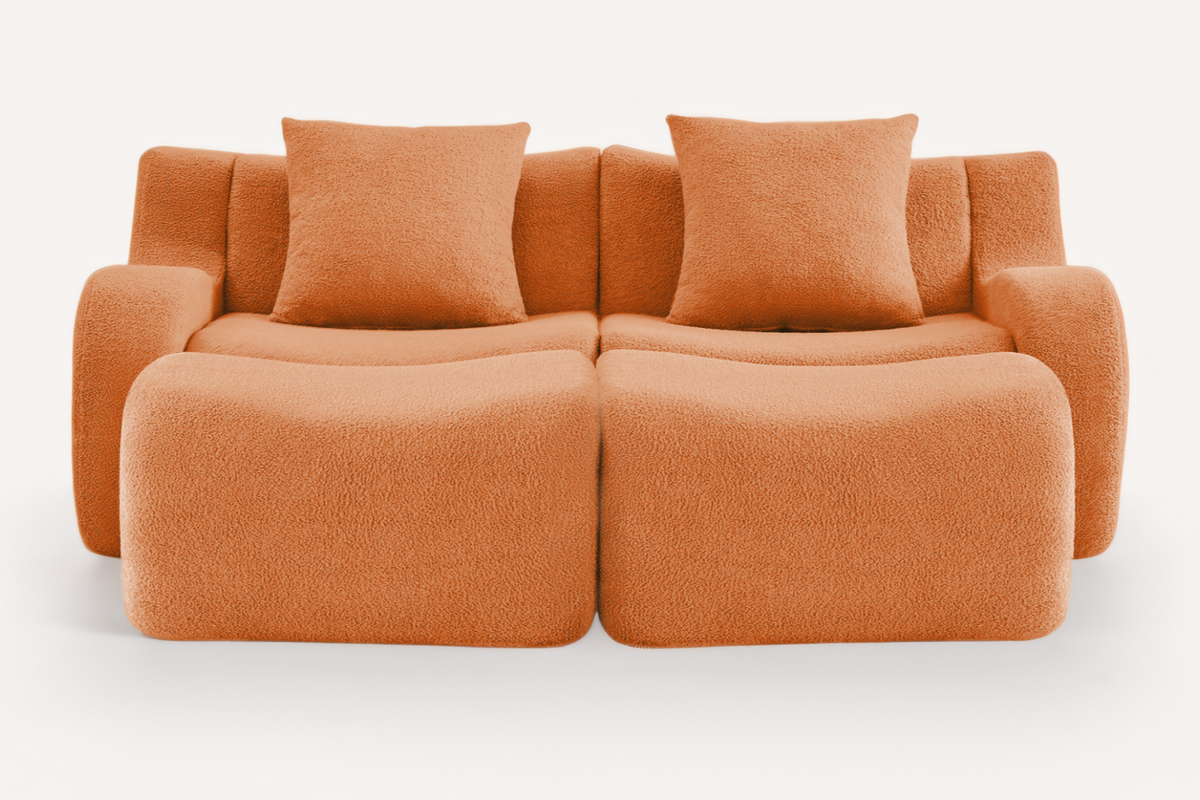 ROMA 82.7&quot; Loveseat with 2 Ottomans