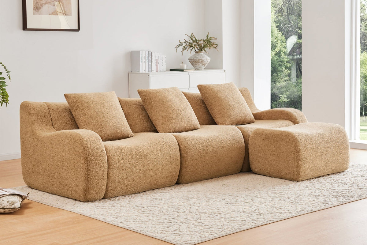 ROMA 115.3&quot; 3-Seater Sofa with 1 Ottoman