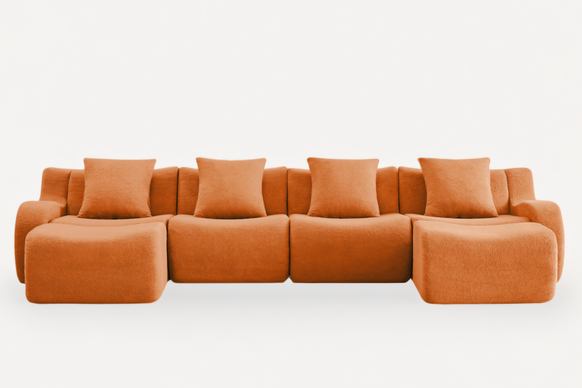 ROMA 148&quot; 4-Seater Sofa with 2 Ottomans