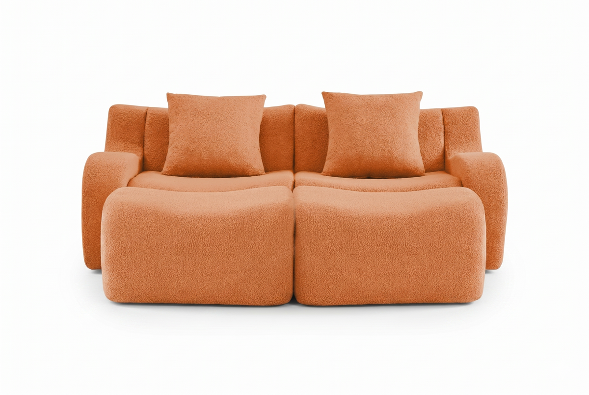 ROMA 82.7" Loveseat with 2 Ottomans