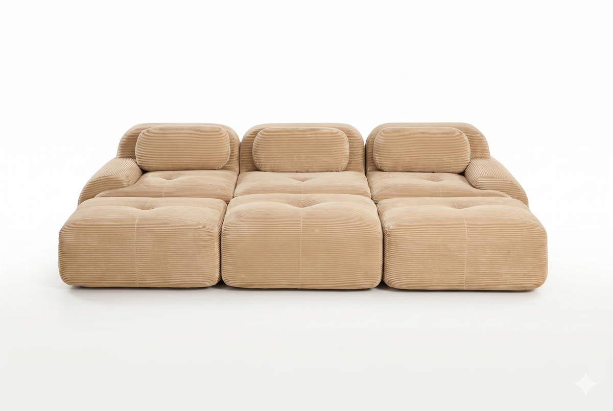 HAMLET 117'' 3-Seater Sofa with 3 Ottomans