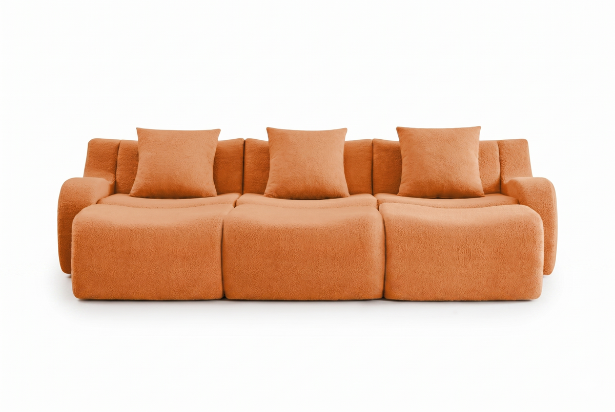 ROMA 115.3" 3-Seater Sofa with 3 Ottomans