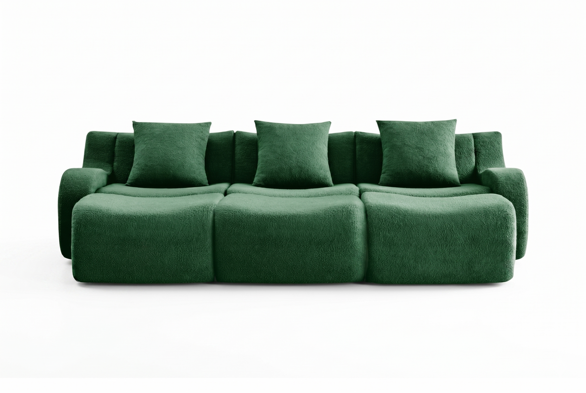 ROMA 115.3" 3-Seater Sofa with 3 Ottomans