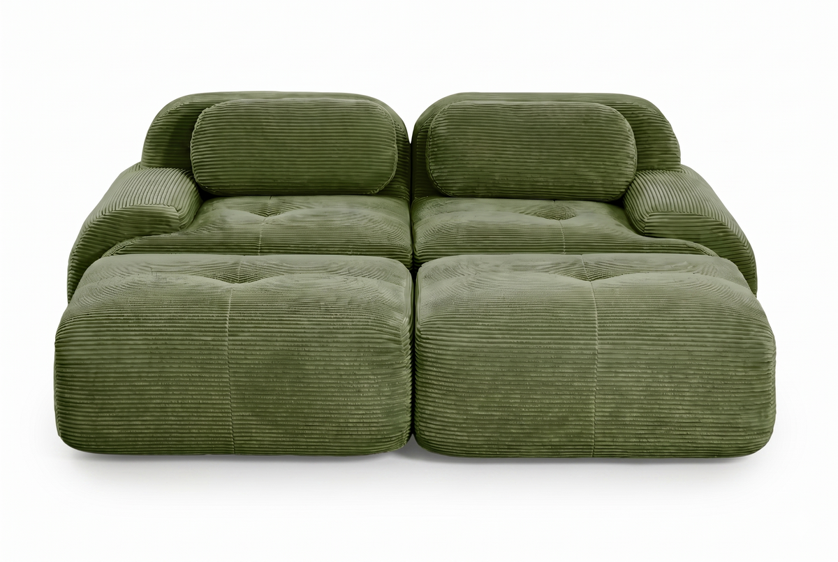 HAMLET 82'' Loveseat with 2 Ottomans