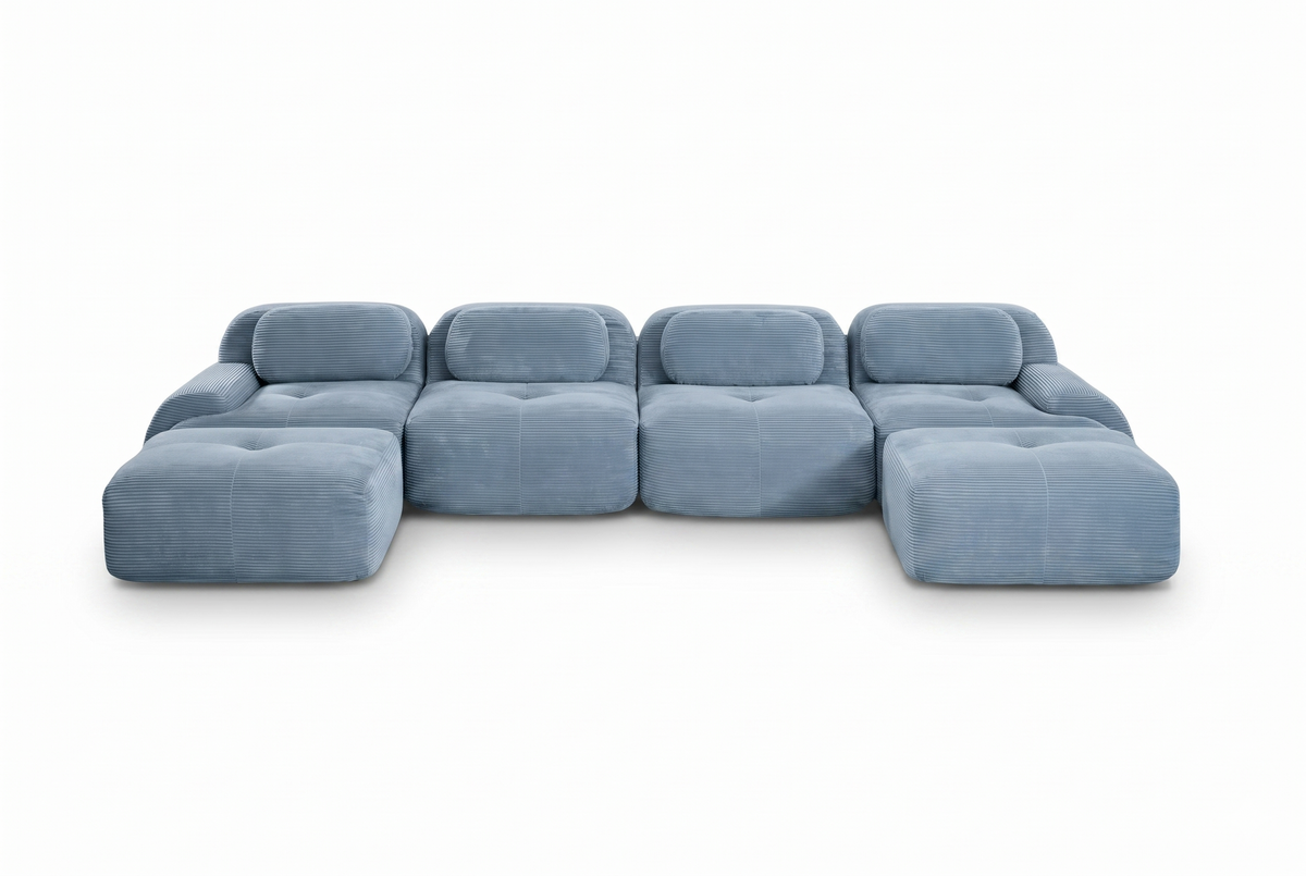HAMLET 152'' 4-Seater Sofa with 2 Ottomans