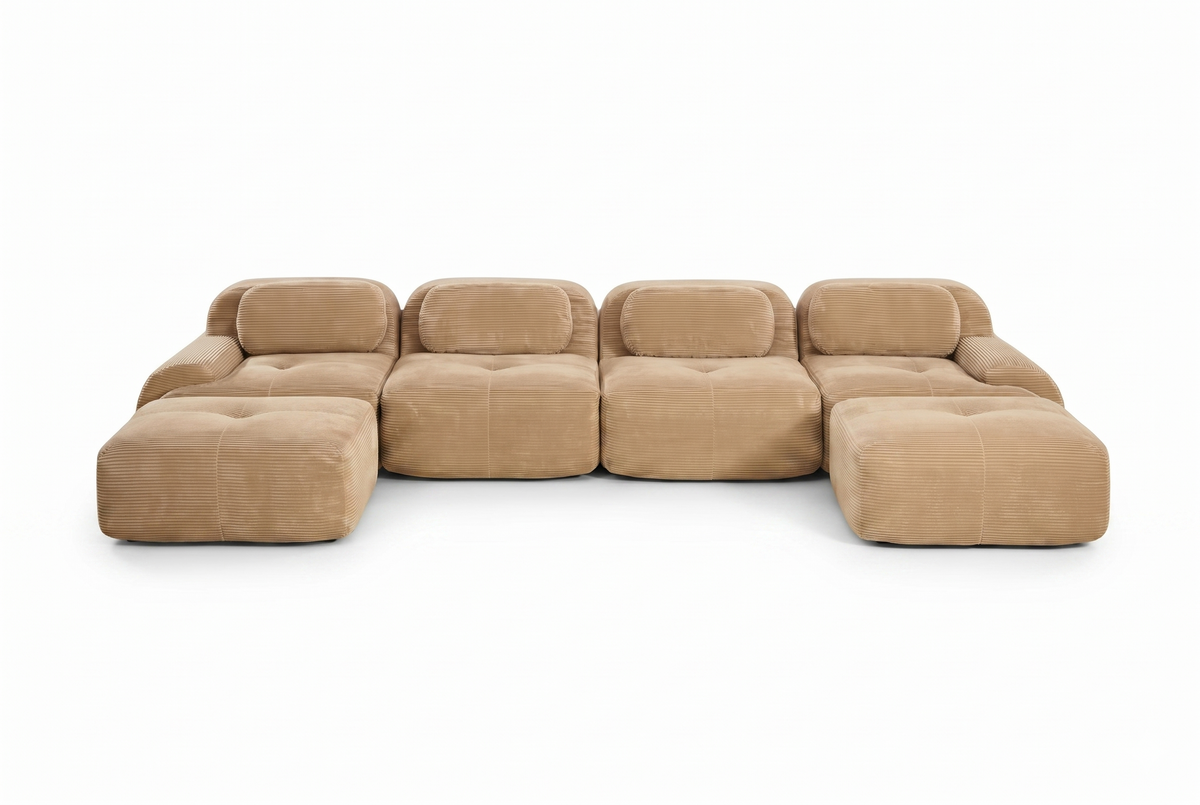 HAMLET 152'' 4-Seater Sofa with 2 Ottomans