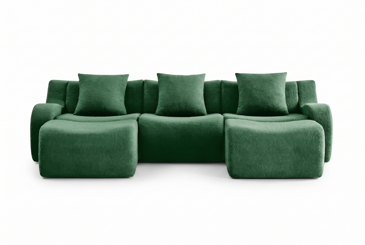 ROMA 115.3" 3-Seater Sofa with 2 Ottomans