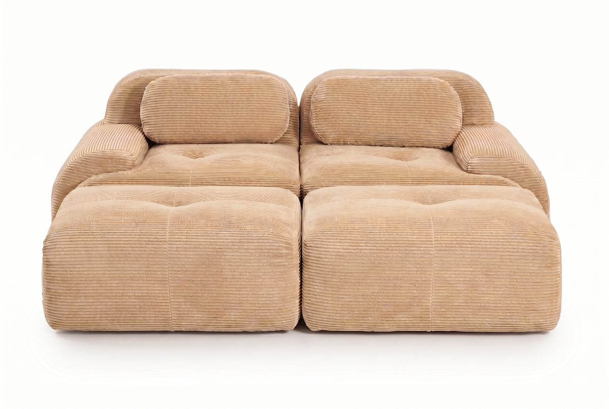 HAMLET 82'' Loveseat with 2 Ottomans