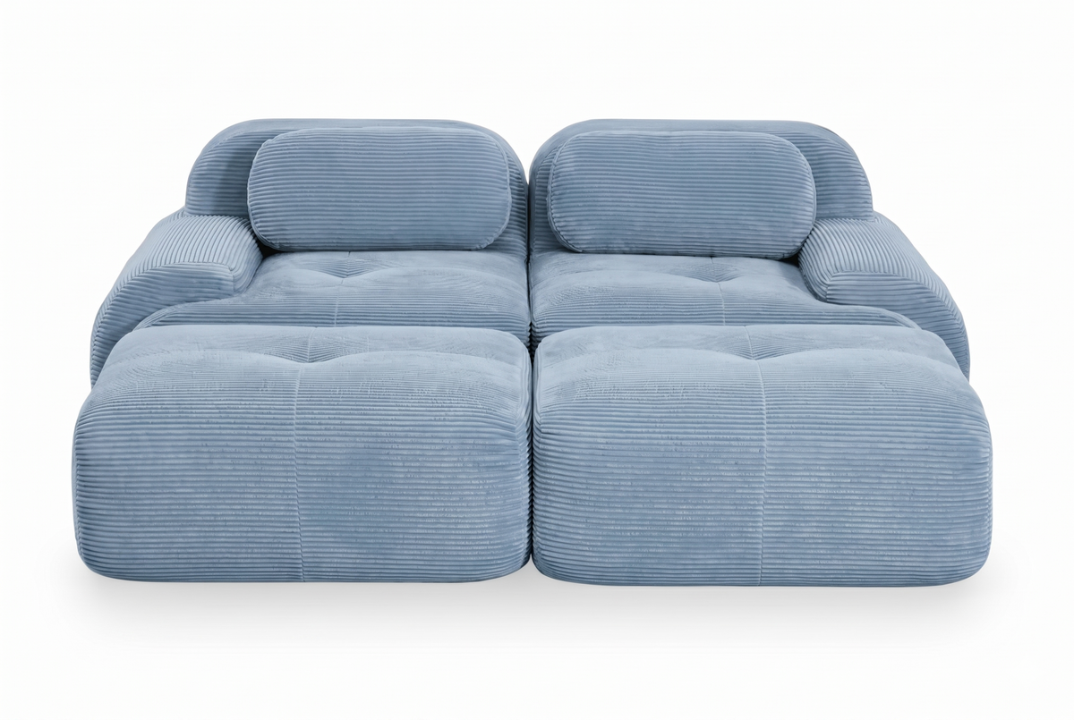 HAMLET 82'' Loveseat with 2 Ottomans