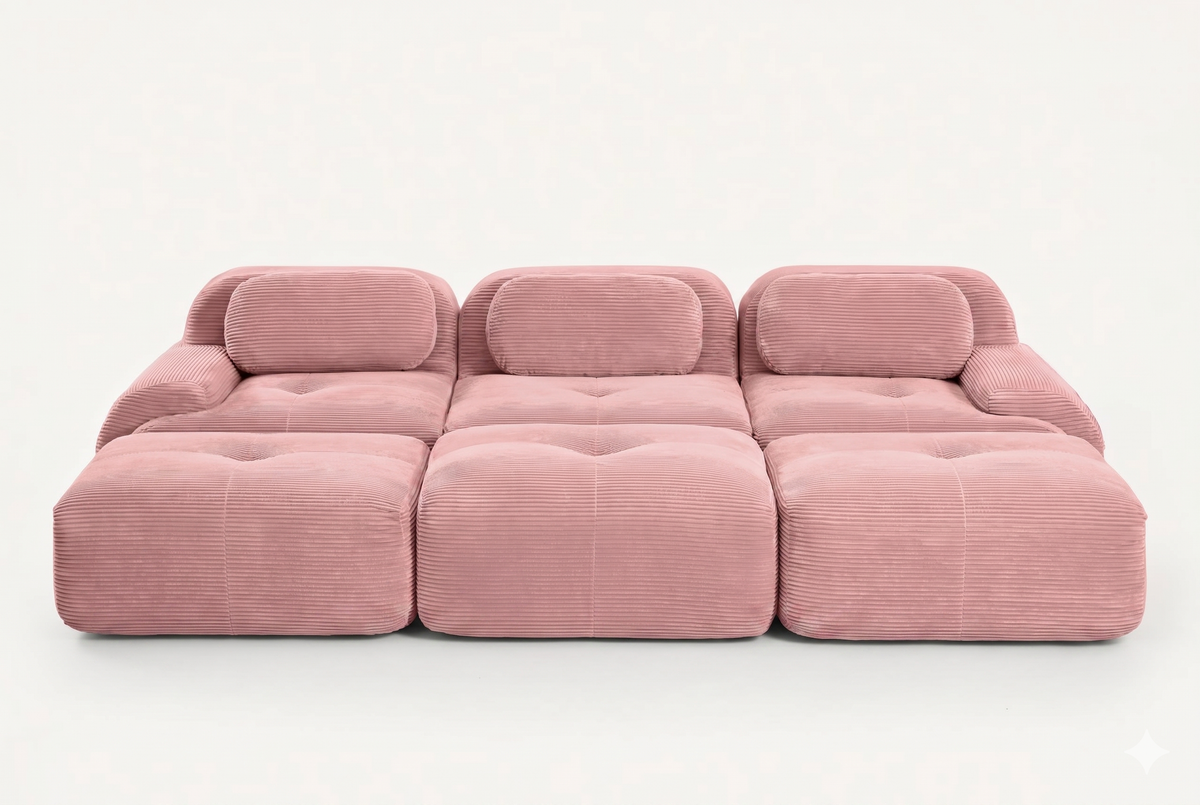 HAMLET 117'' 3-Seater Sofa with 3 Ottomans