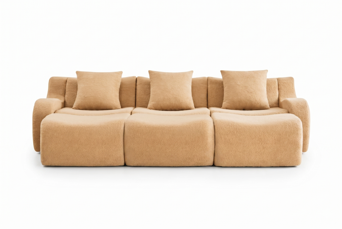 ROMA 115.3" 3-Seater Sofa with 3 Ottomans