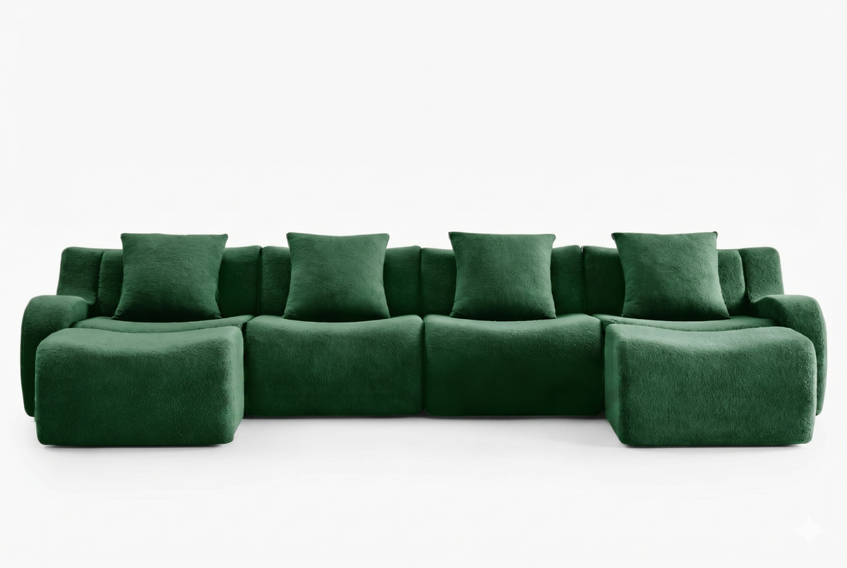 ROMA 148" 4-Seater Sofa with 2 Ottomans