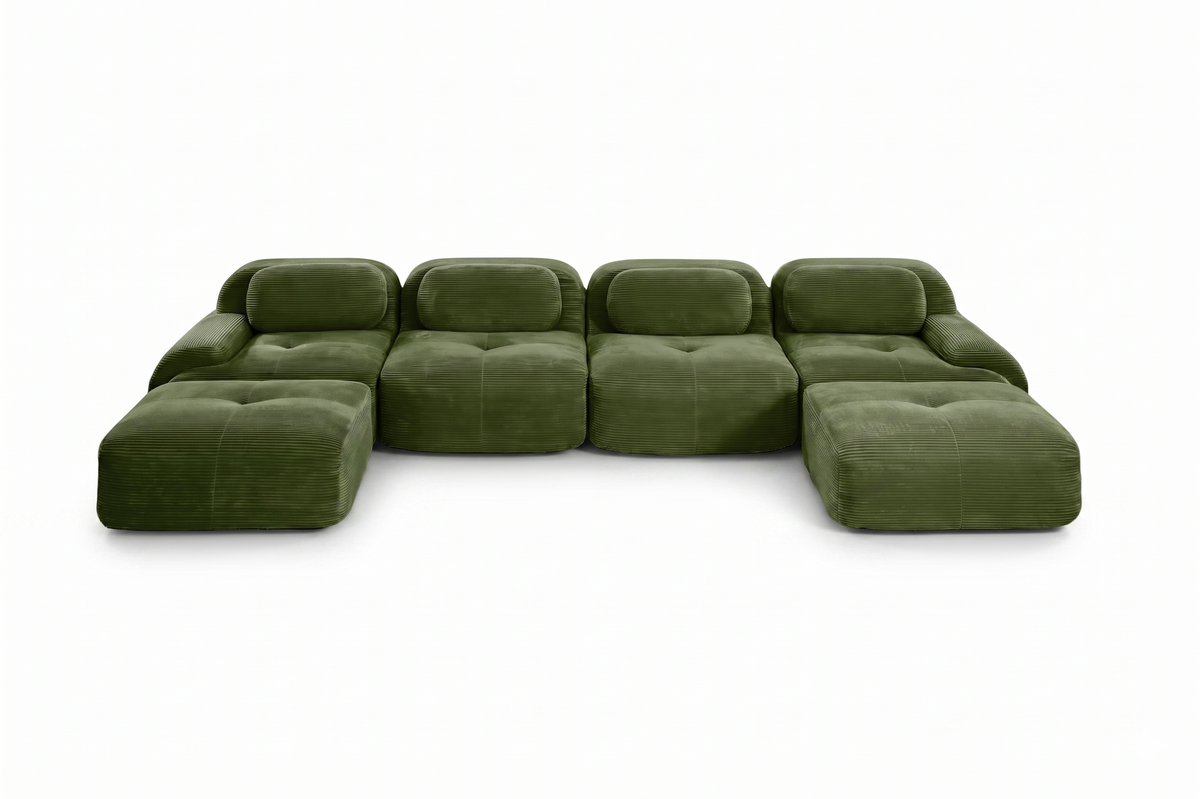HAMLET 152'' 4-Seater Sofa with 2 Ottomans