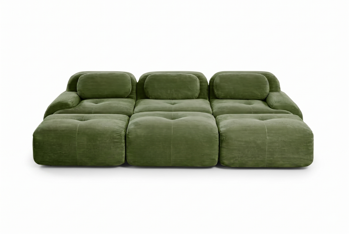 HAMLET 117'' 3-Seater Sofa with 3 Ottomans