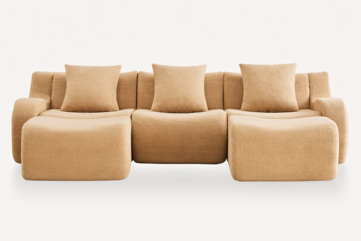 ROMA 115.3&quot; 3-Seater Sofa with 2 Ottomans