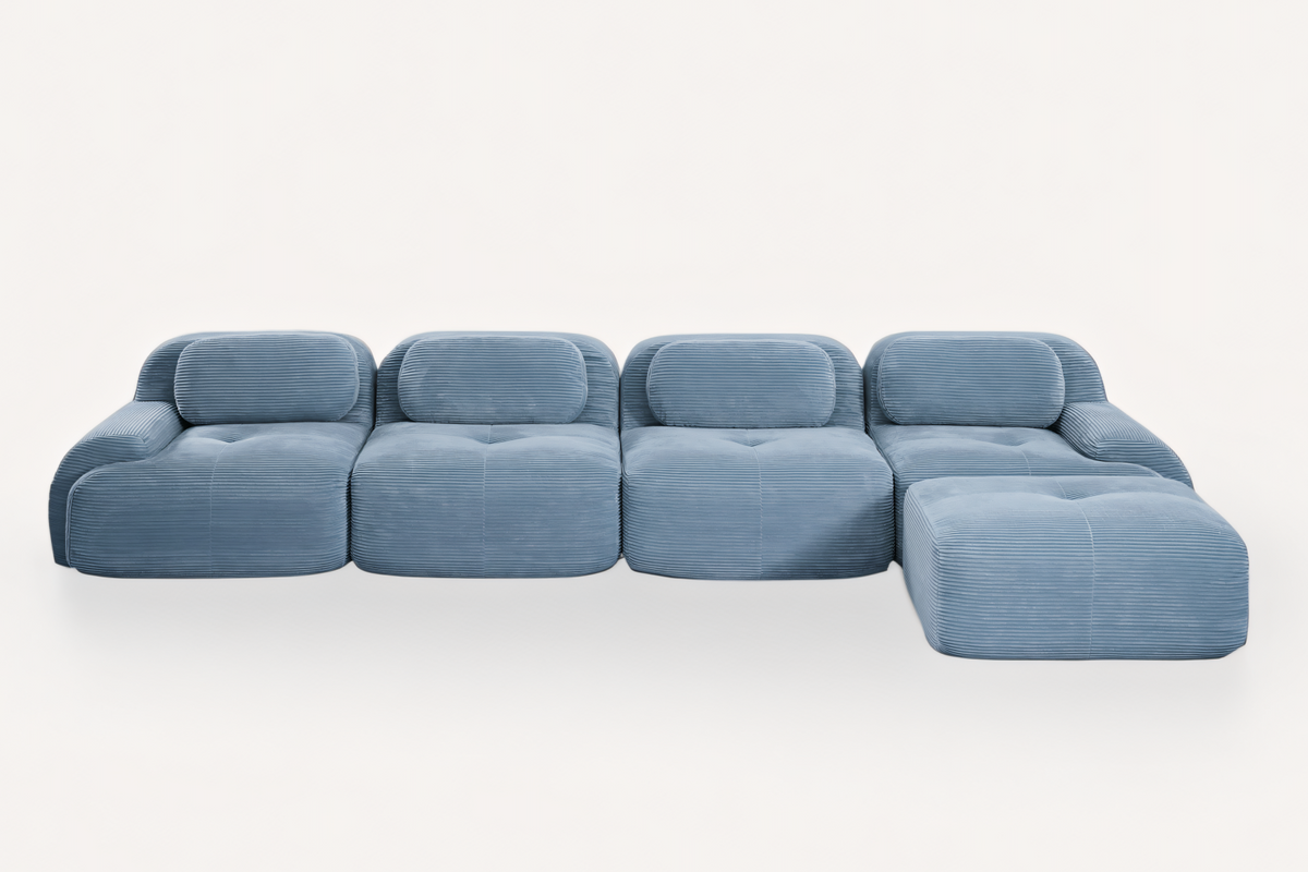 MIA 152&#39;&#39; 4-Seater Sofa with 1 Ottoman